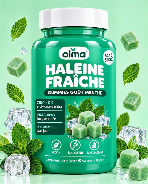 Olma Haleine Fraîche, gummies menthe zinc + K12